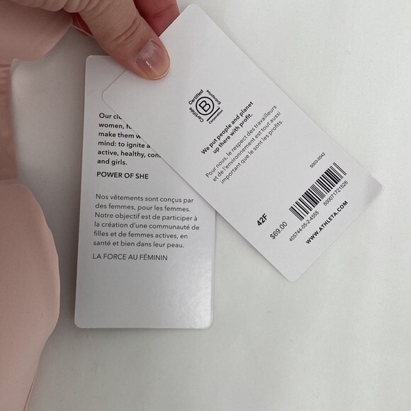 Athleta Advance Bra B-G Pink Size 42F NWT Womens Stretch Scoop Neck Sports Bra - Picture 5 of 10